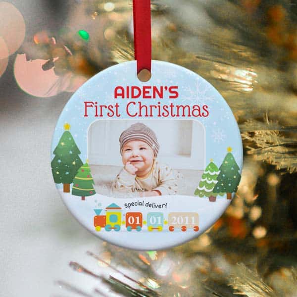 Custom name ornament with picture and text