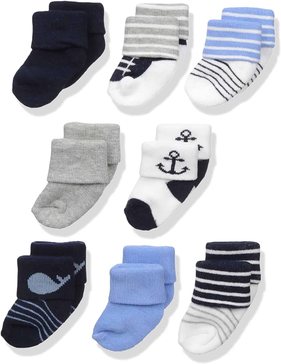 8 pairs of sock for baby with different colors - baby boy gifts