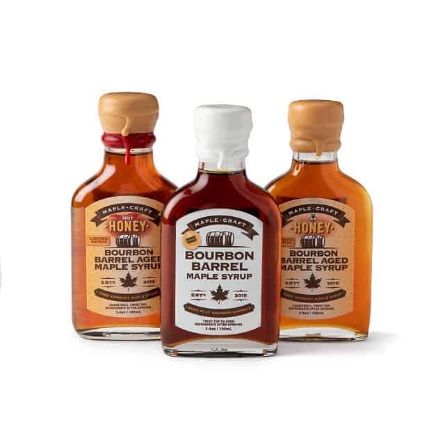 gifts for whiskey lover: Bourbon Barrel Maple Syrup Trio