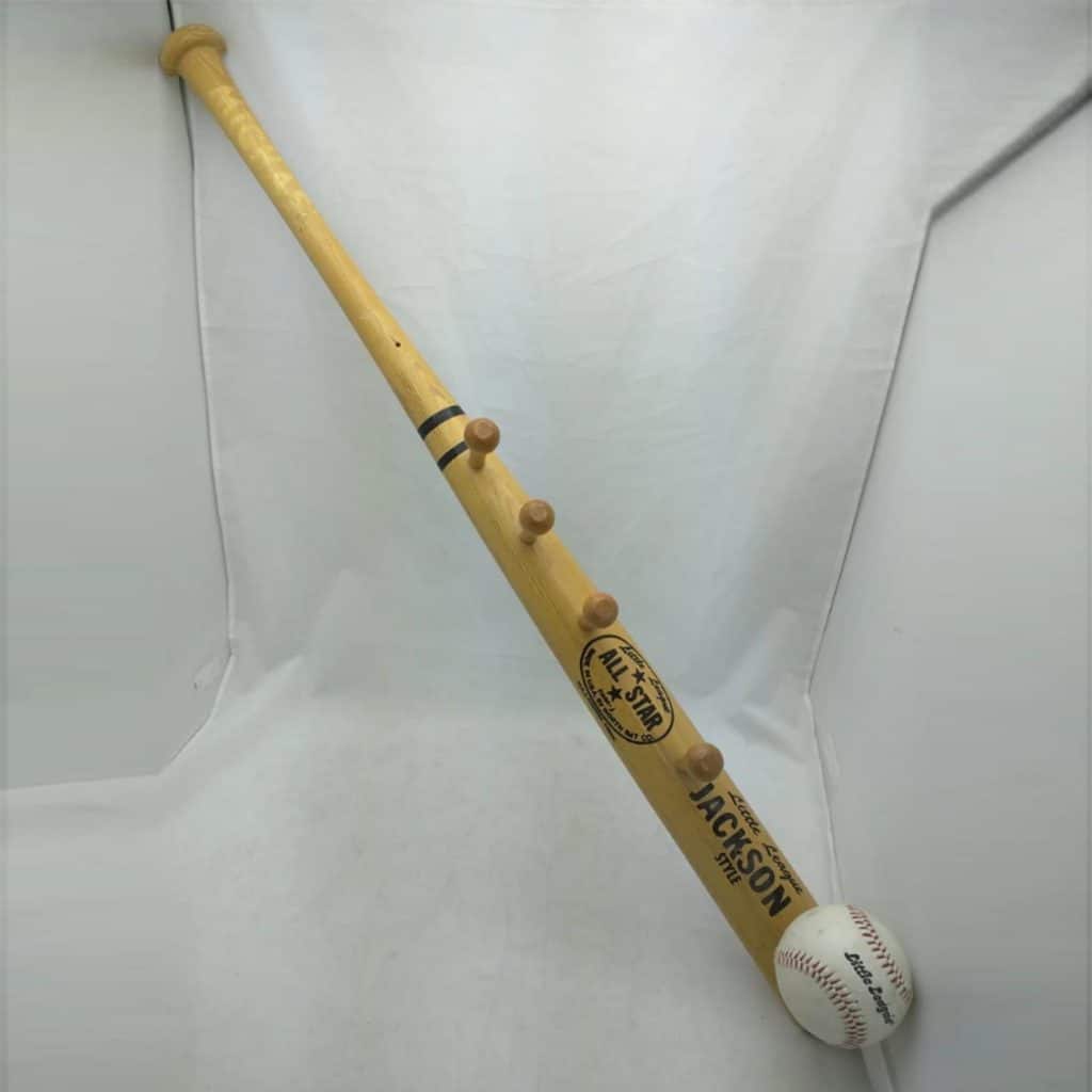 coat rack hanger wall mounted little league all-star baseball bat 