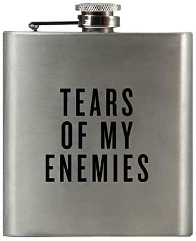 gag gift for men: "tears of my enemy" hip flask