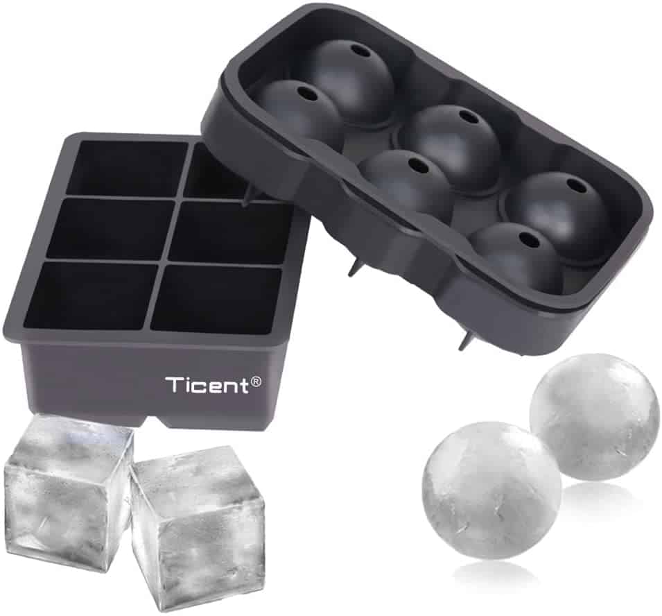 ice cube and sphere trays for whiskey drinking