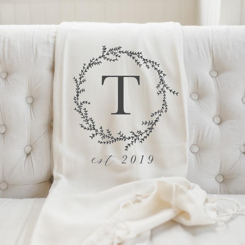 baby shower gift for mom: Personalized throw blanket