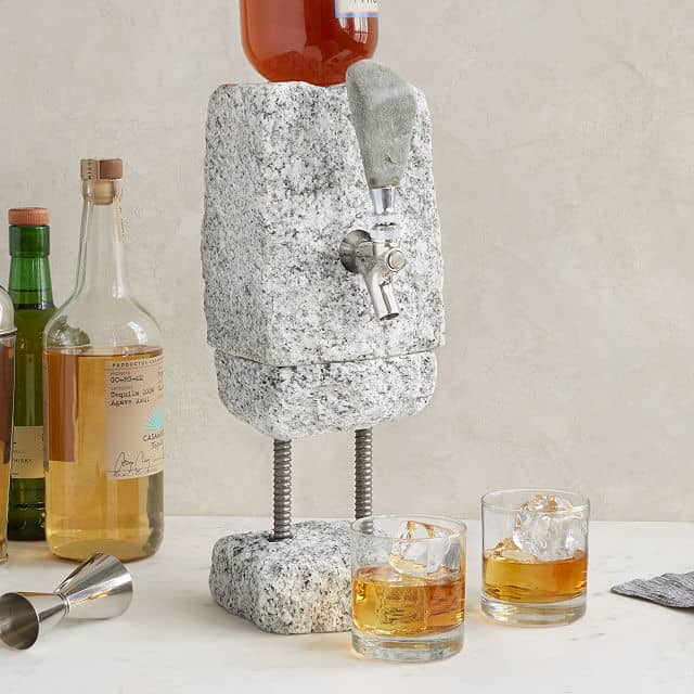 gift idea for whiskey lovers: stone drink dispenser
