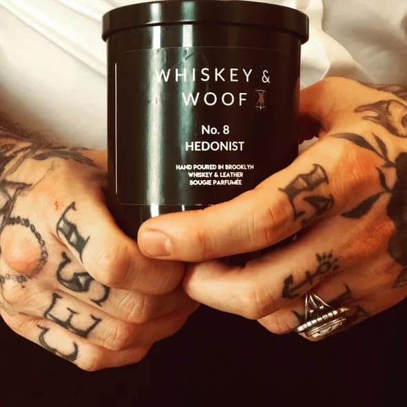 whiskey gift idea: whiskey & leather scented candle