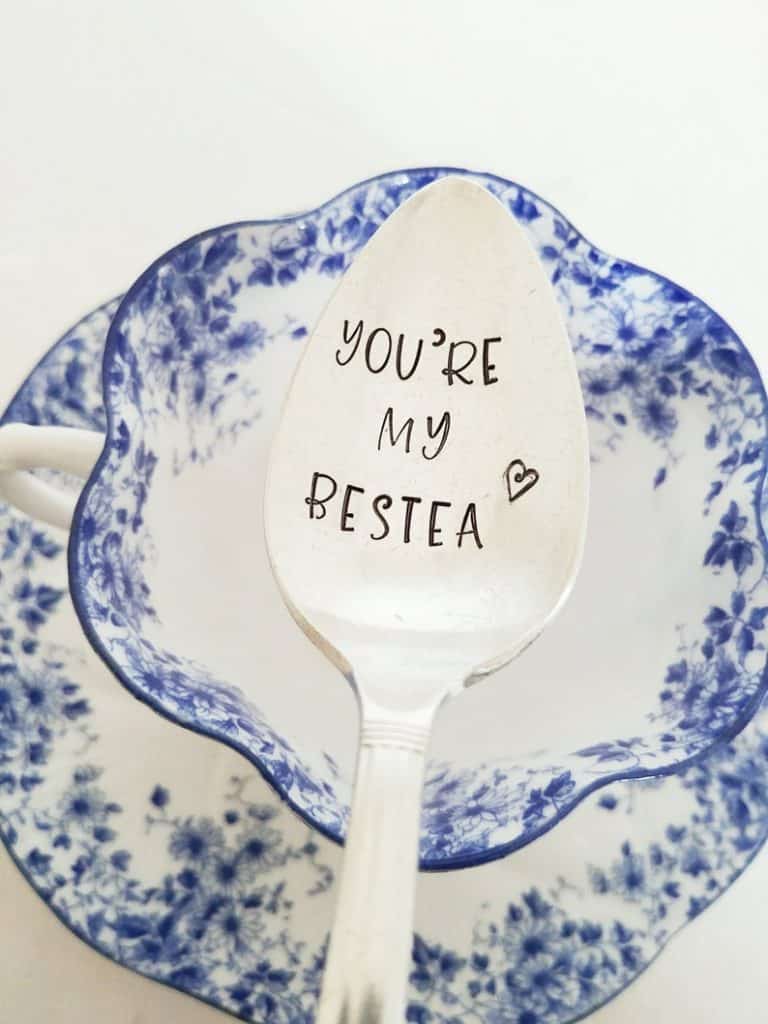 cute gift for best friend: you're my bestea spoon