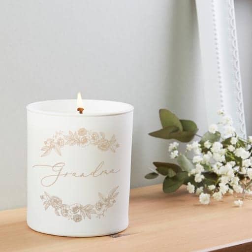 White Floral Candle