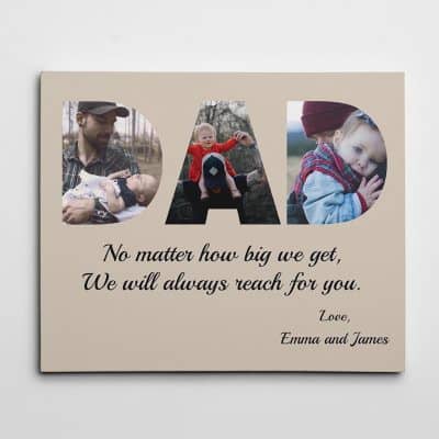 gift for a new daddy: dad custom photo canvas