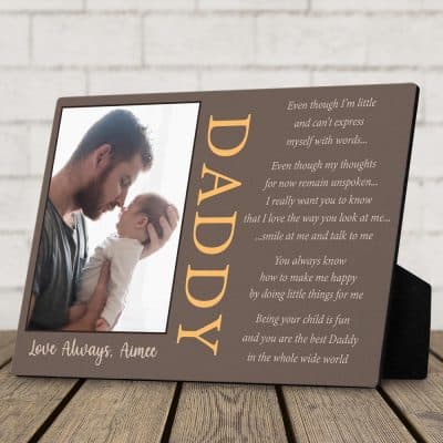 gifts for first time dads: father and son desktop plaque