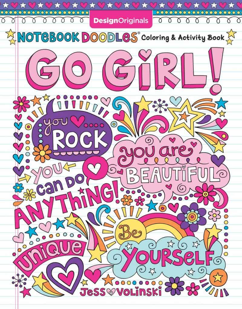 christmas stocking stuffer ideas for girls: Notebook Doodles Go Girl!: Coloring & Activity Book