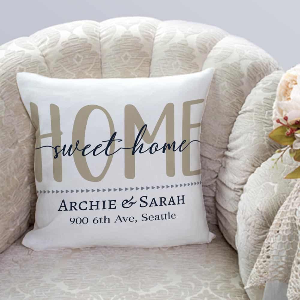 Home Sweet Home Personalized Address Pillow