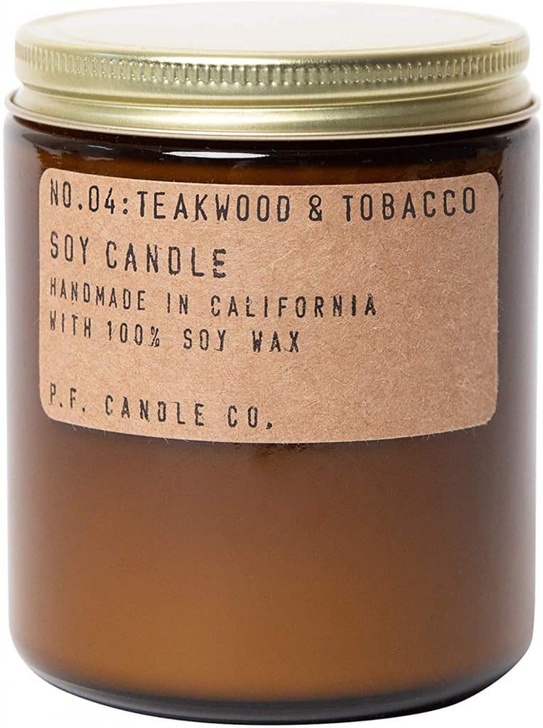 cheap stocking stuffer ideas for men: Teakwood & Tobacco Scented Candle