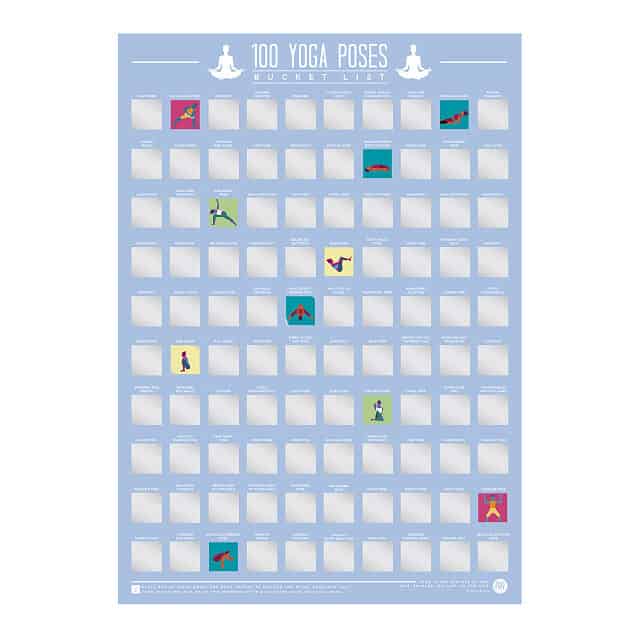 unique yoga gifts: 100 yoga poses scratch off poster