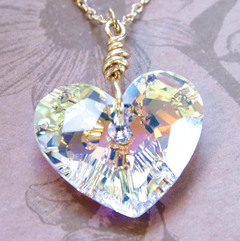 15 year anniversary:Swarovski Crystal Heart Pendant Necklace ​​