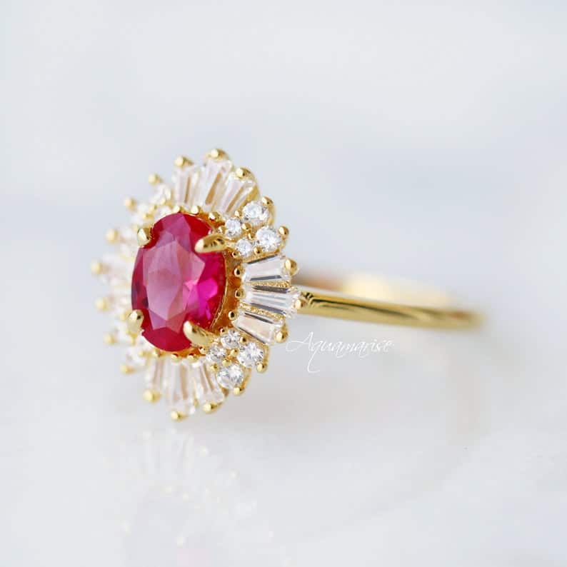 crystal anniversary:Victoria Ruby Ring