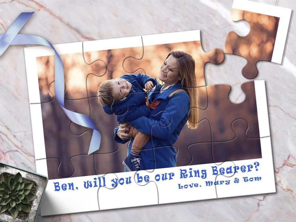 Will You be our ring bearer proposal photo puzzle
