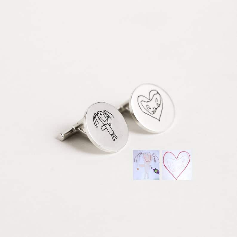 father of the bride gift ideas: actual handwriting cufflinks