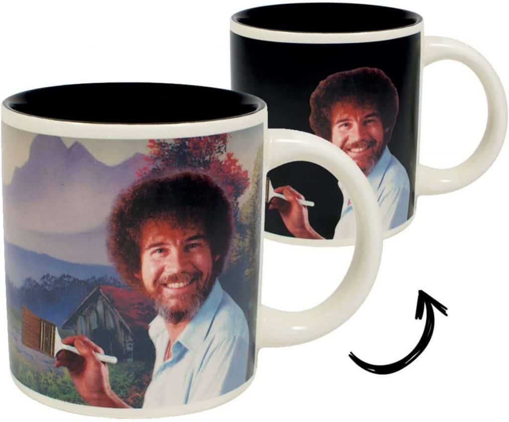 unique funny gifts: bob ross heat changing mug