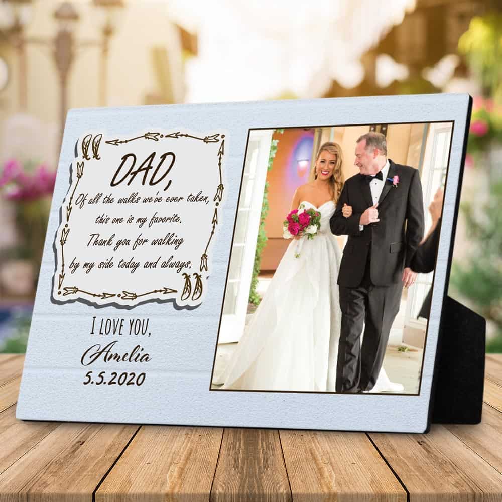 Elegant Wooden Photo Frame 12'' x 8'' Father Of The Bride From Bride Wedding Photo Frame Personalized For Dad One Day You Will Walk Me Down The Aisle To Another Man