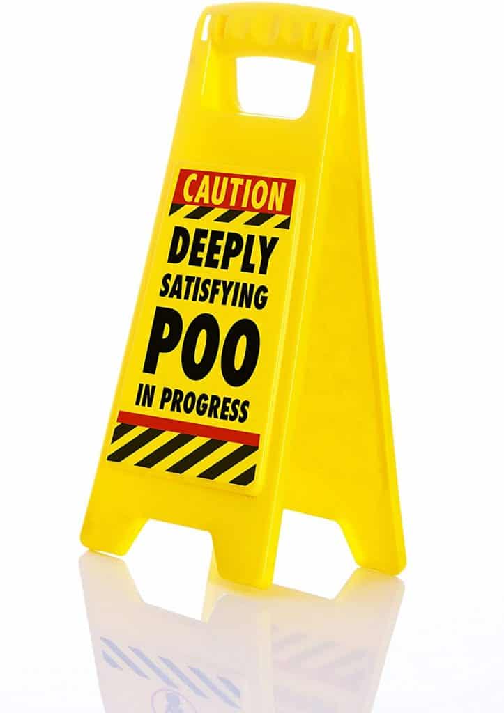 good gifts for white elephant: 'deeply satisfying poo in progress' toilet sign