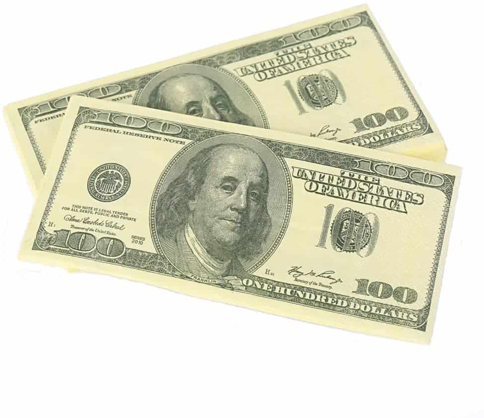 funny cheap gifts: dollar bills napkins