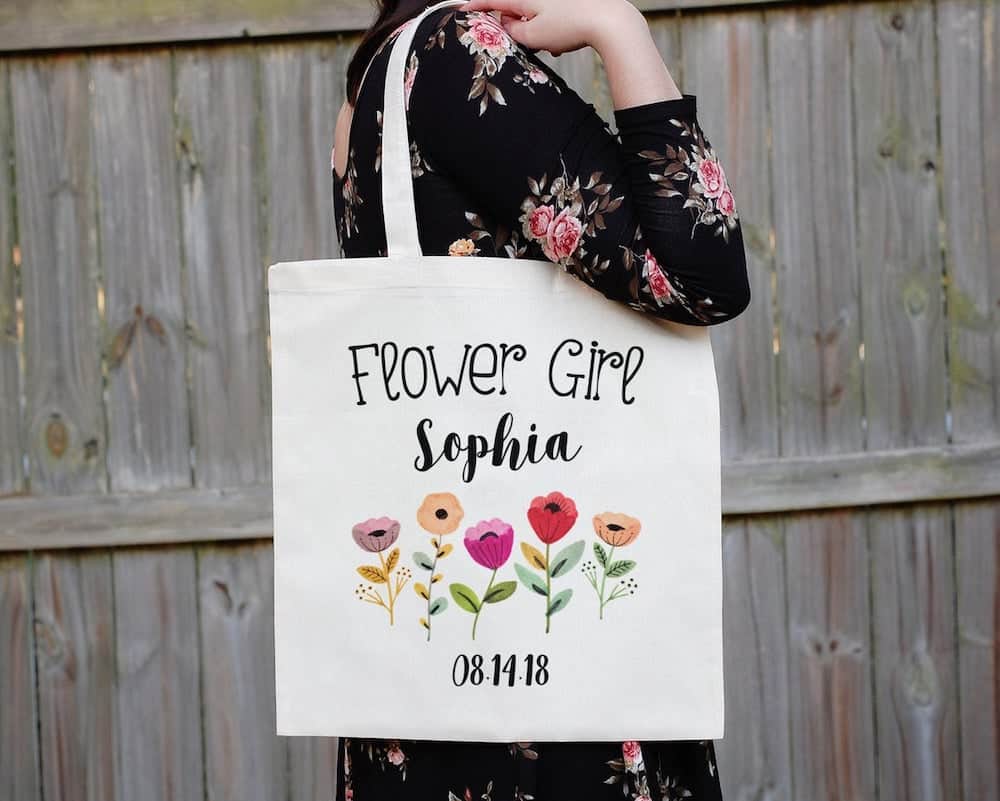 flower girl tote bag