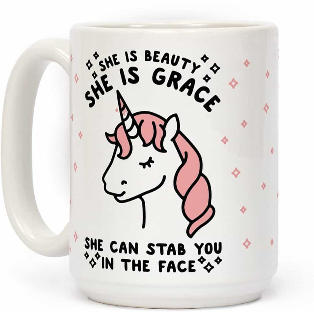 funny gifts for women: lookhuman mug