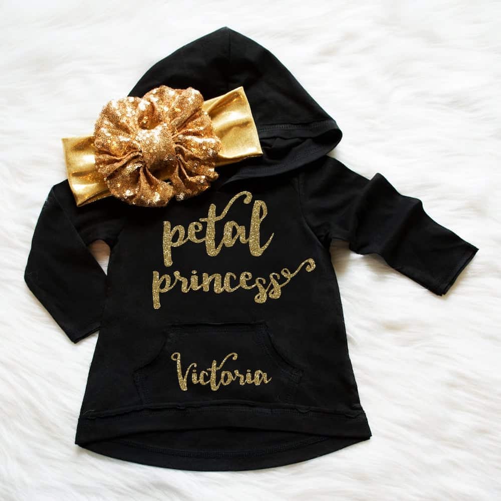 petal princess hoodie as a thank you gift for flower girls