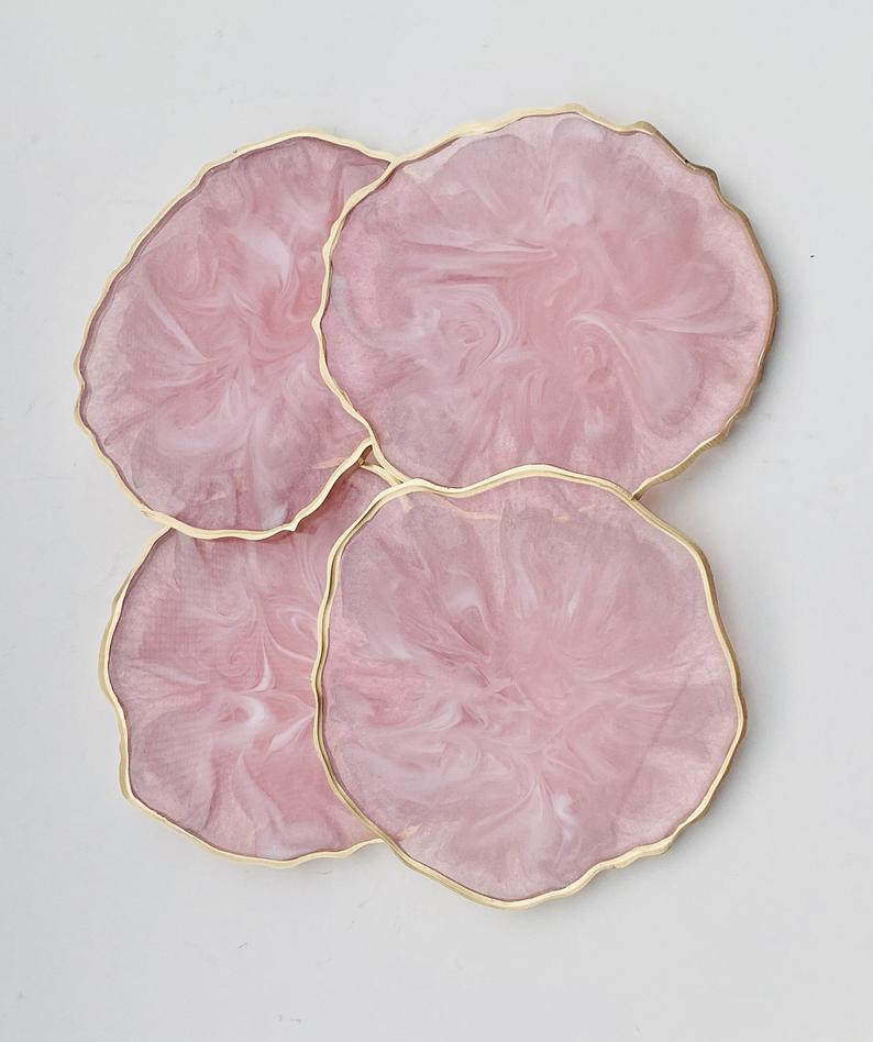 wedding gifts for bridal party: resin coaster set
