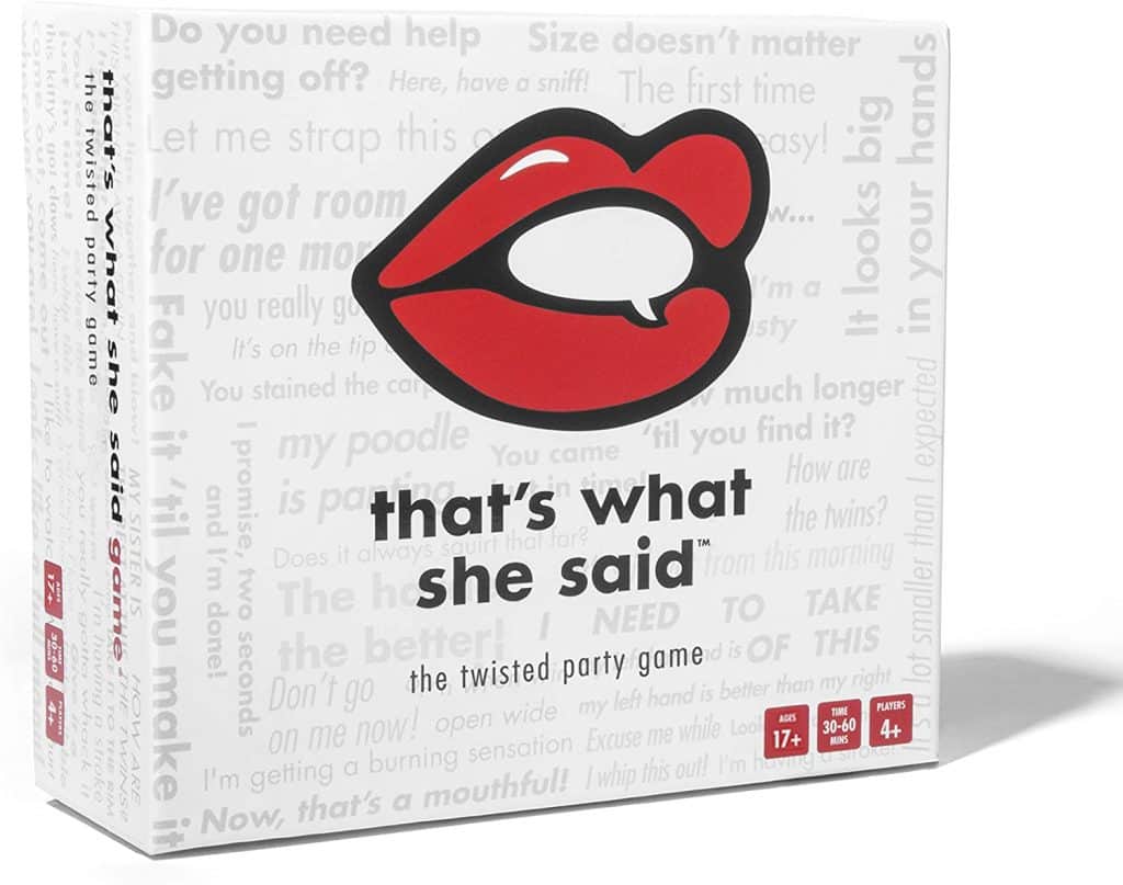 funny white elephant gift ideas: 'that's what she said' game