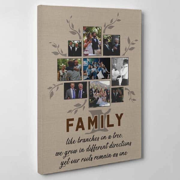 Family Like A Tree Photo Collage Canvas