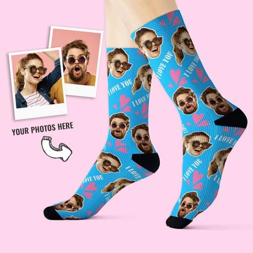 I Love You Personalized Socks - funny gift for girlfriend