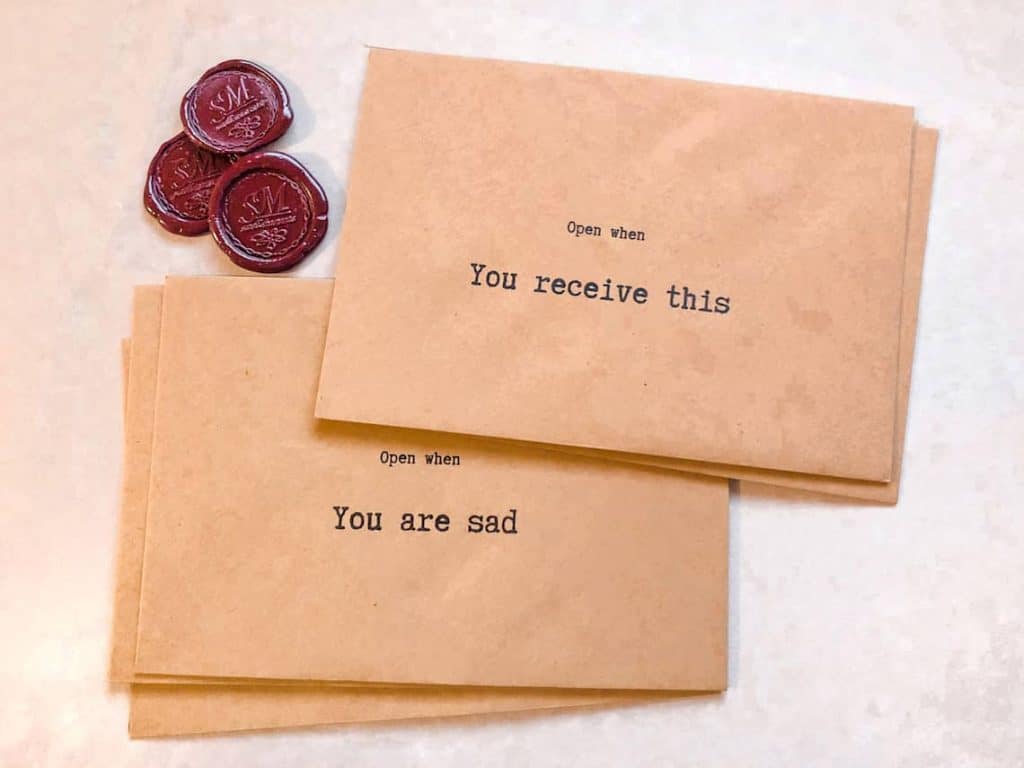long distance gifts: Open When Envelopes Letters Set