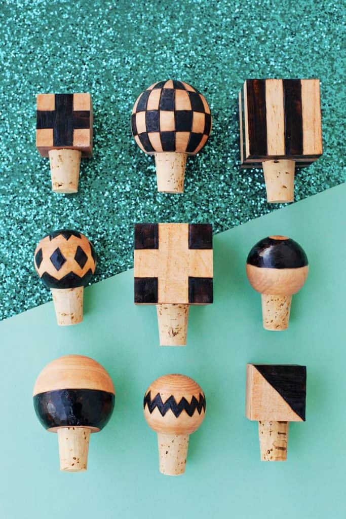 creative anniversary gifts for him: Wood burned bottle stoppers