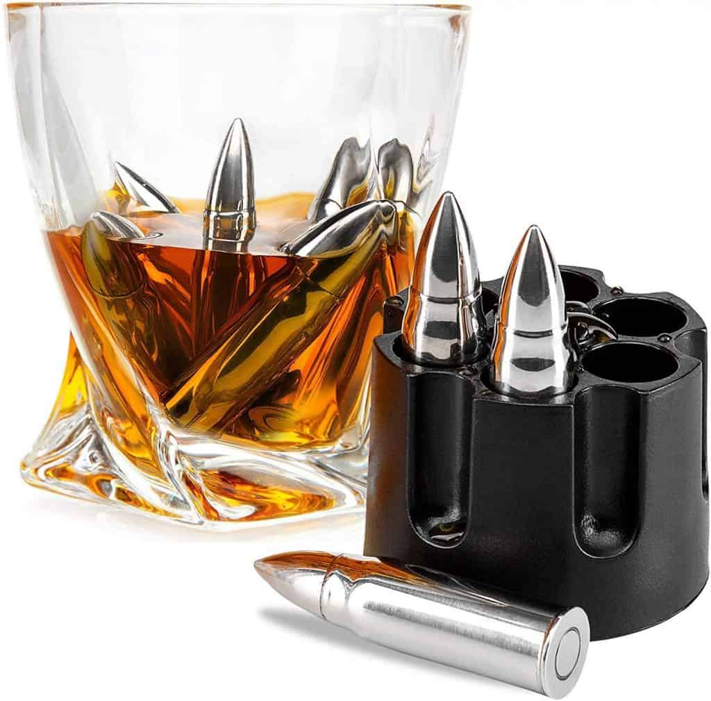 gifts for hunters who have everything: bullet shaped whiskey stone set