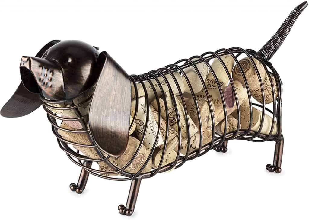 best wine gifts: dachshund wine bottle cork holder