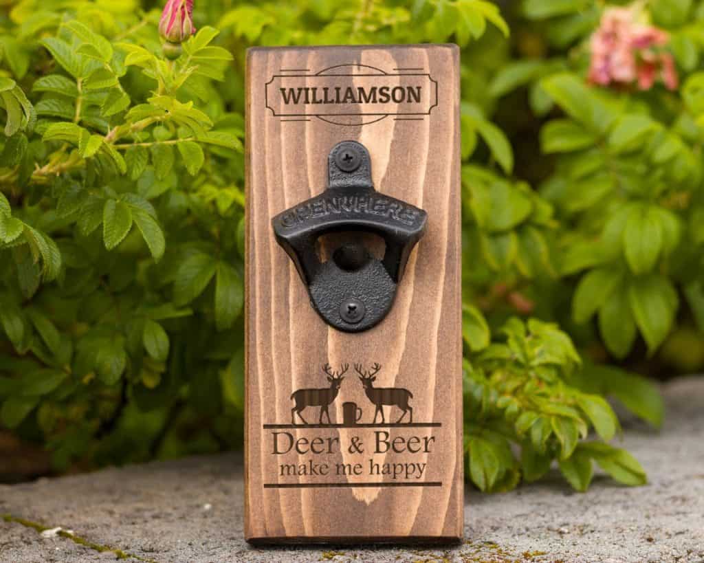 gifts for hunters who have everything: personalized bottle opener
