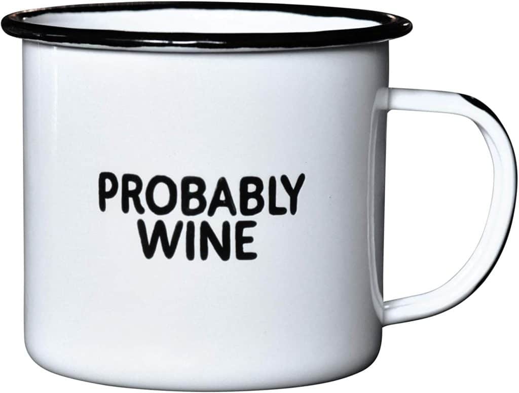 wine enthusiast gifts: probably wine enamel mug