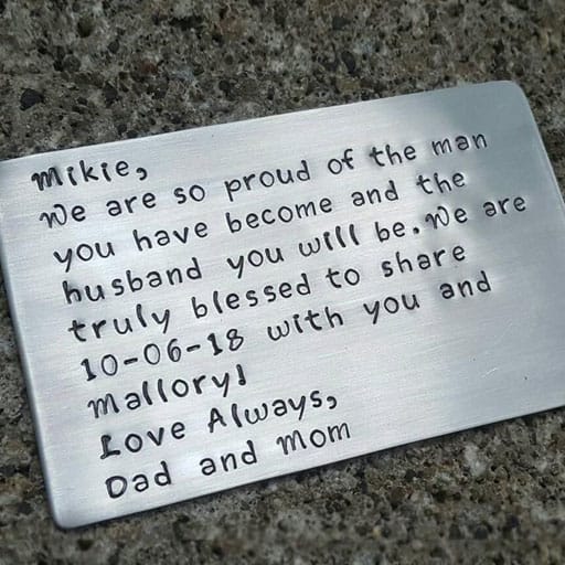 Wallet Card - wedding gifts for son