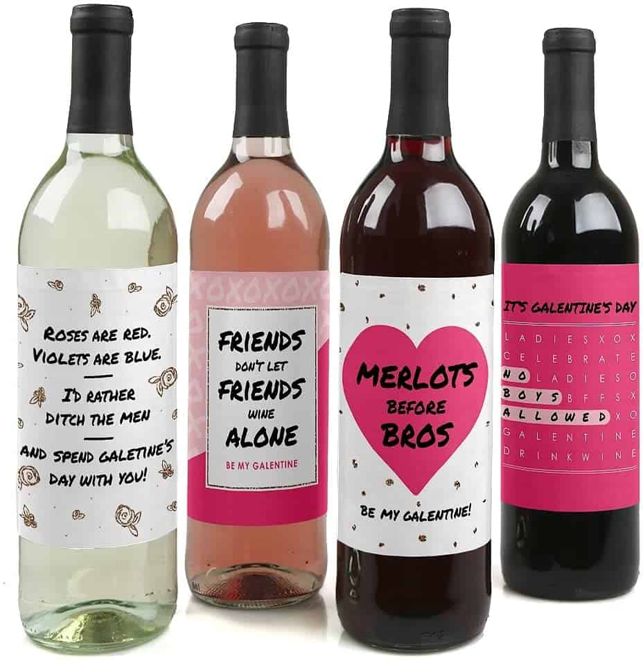 "Be My Galentine" Wine Bottle Labels