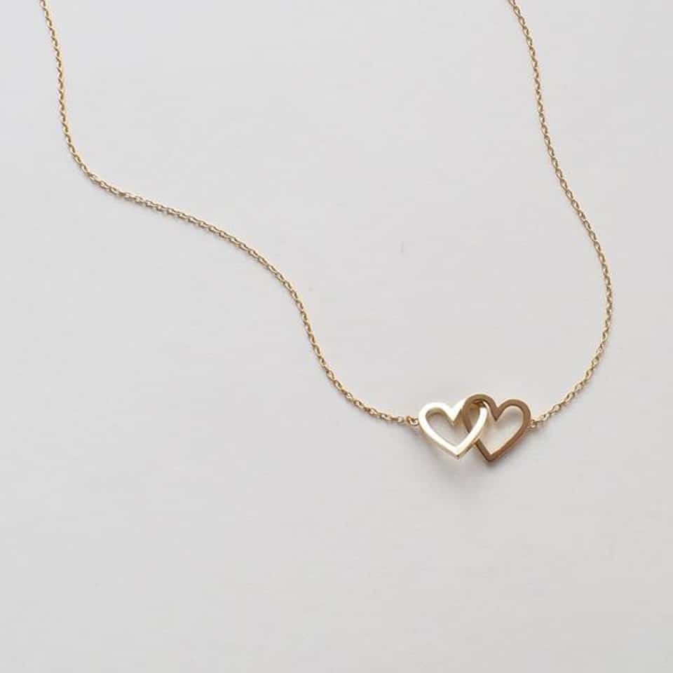 Double Heart Necklace - valentine day gift guide