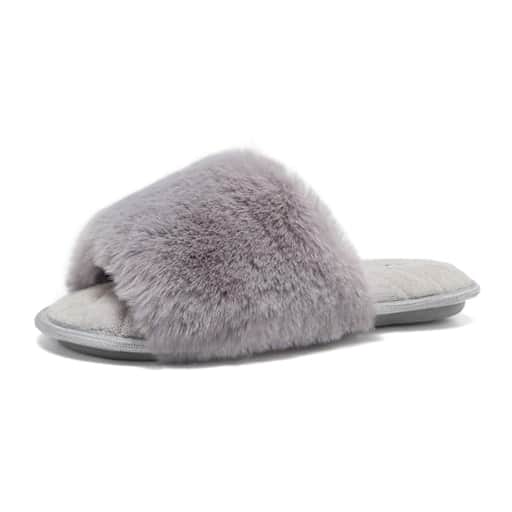 ideas for high school graduation gifts: Faux Fur Slippers 