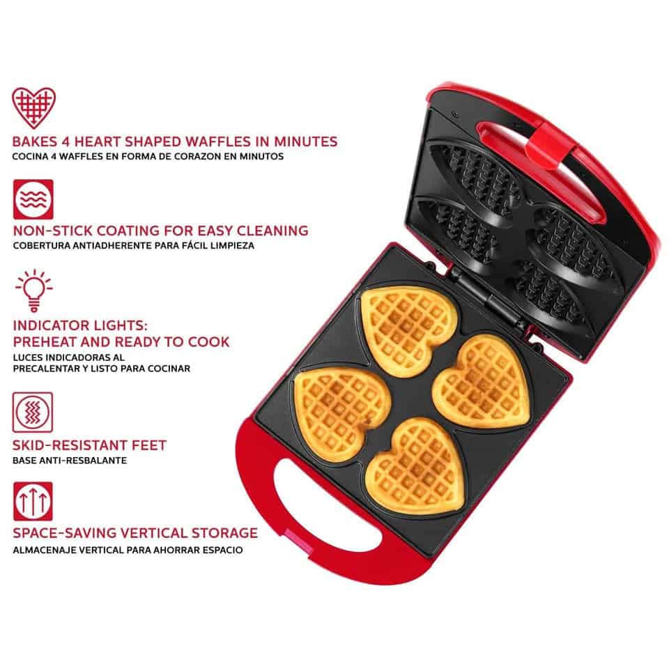 Heart Waffle Maker - valentines day surprises