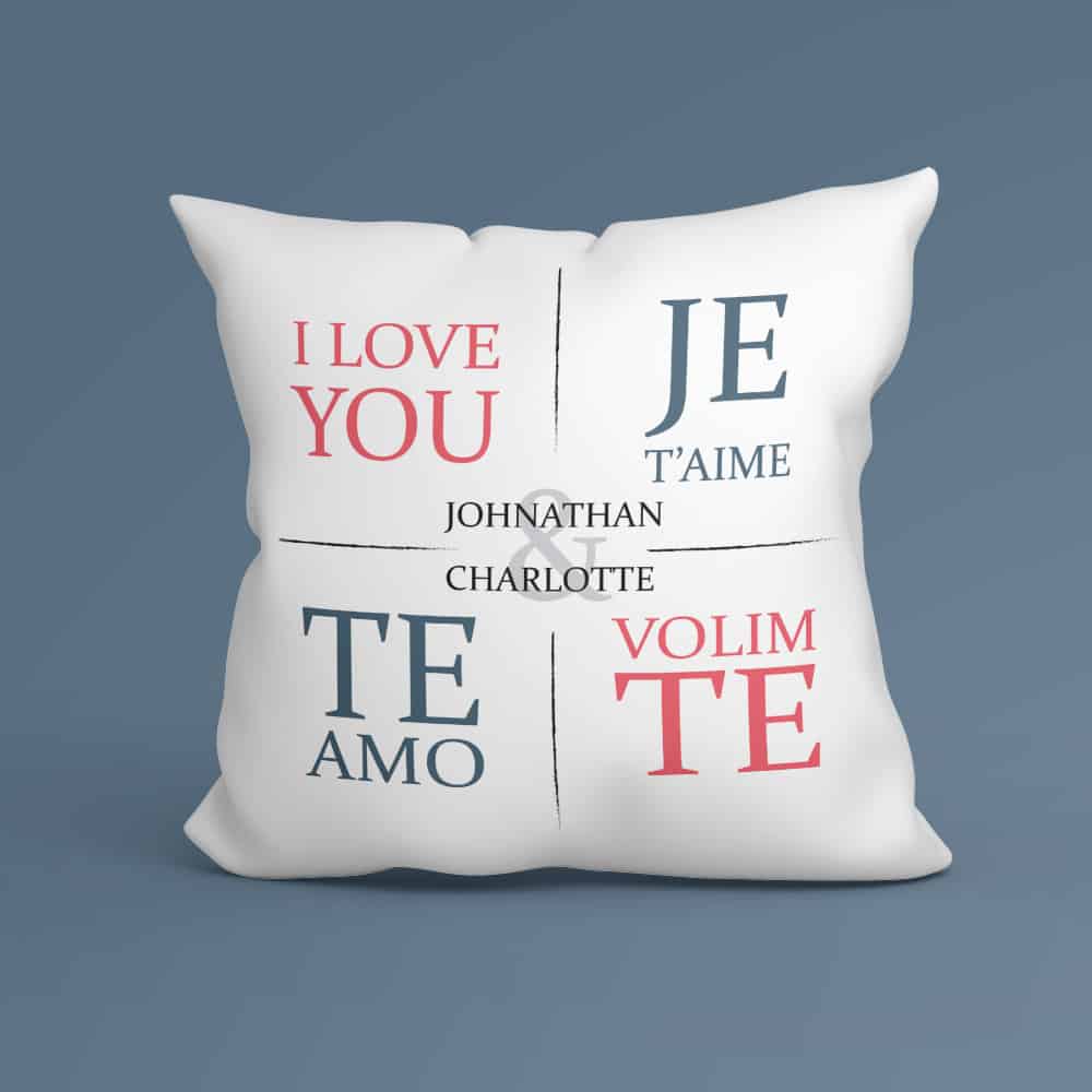 I Love You In Different Languages Pillow Gift For Boyfriend On First Valentine's Day