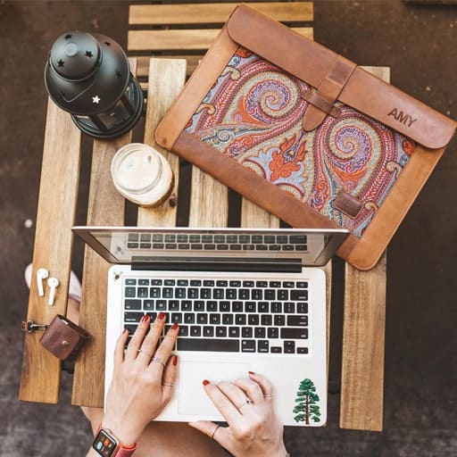 meaningful high school graduation gifts: Leather Sleeve Bag for MacBook