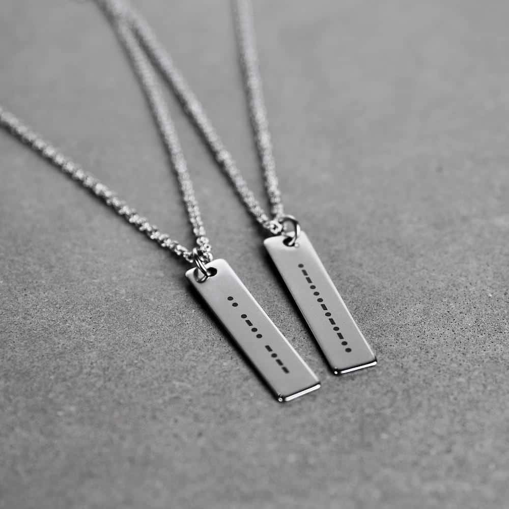 Morse Code Necklace as a First valentines Gift idea For Boyfriend