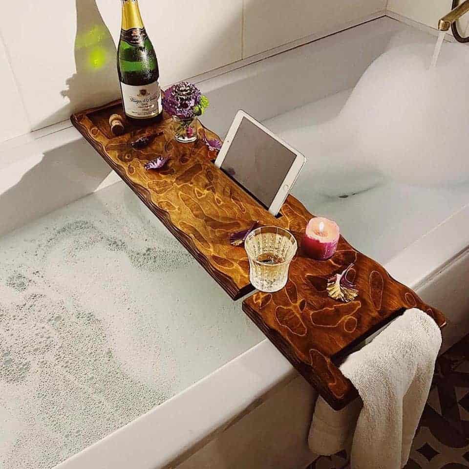 Wood Bath Tray - things to get your woman for valentines day