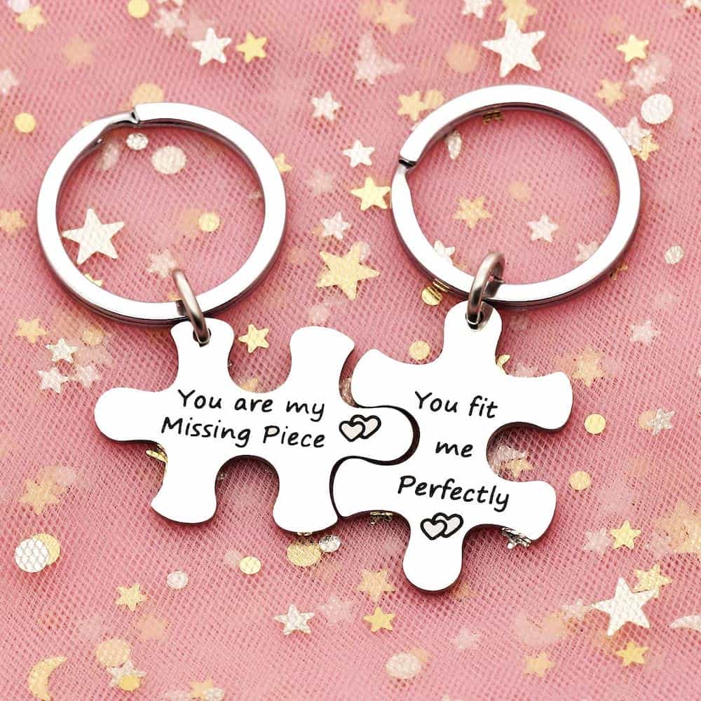 You Are My Missing Piece you fit me perfectly Silver Keychain for boyfriend