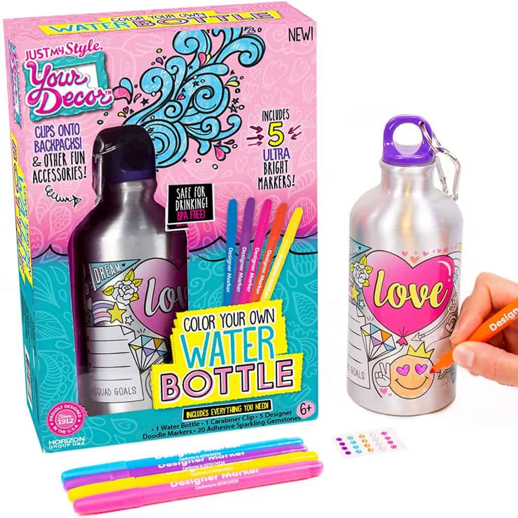 valentines day ideas for kids: color your own water bottle