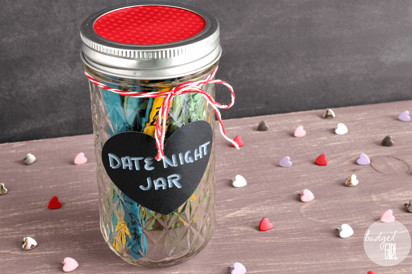 homemade valentines day ideas for him: date night jar